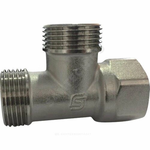 Тройник латунь никель Ду 20 (3/4