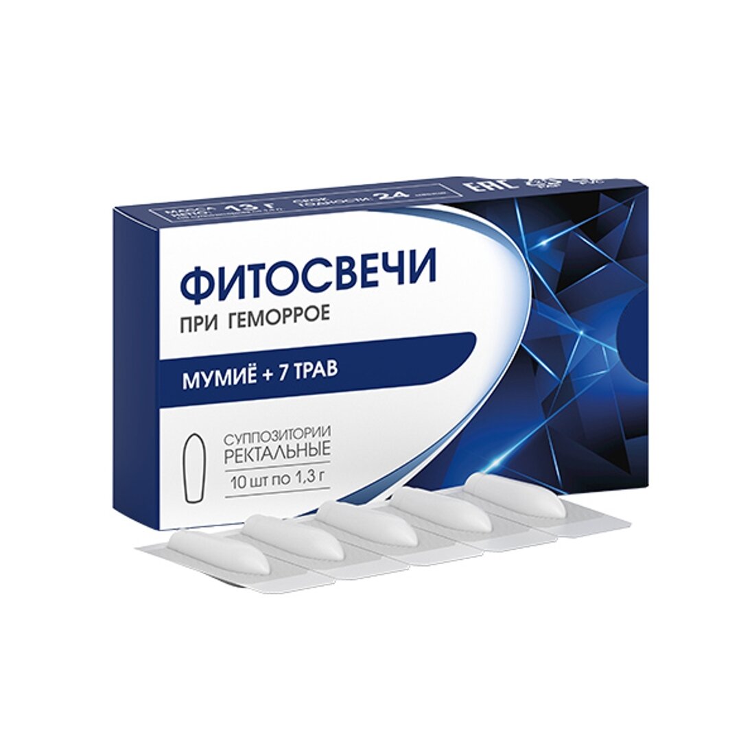 Фитосвечи при геморрое мумие+ 7 трав 10шт/уп (Алтайский нектар)