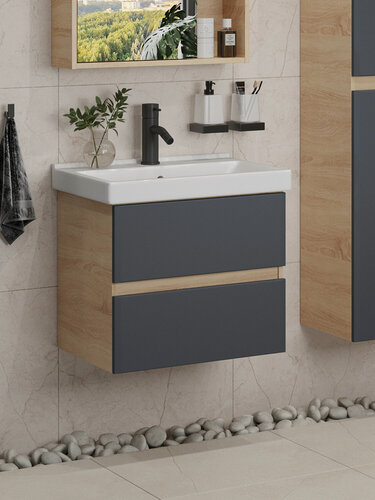 Изображение товара Тумба подвесная SanStar Инфинити 50 с раковиной Фест 50 (комплект) для ванной комнаты