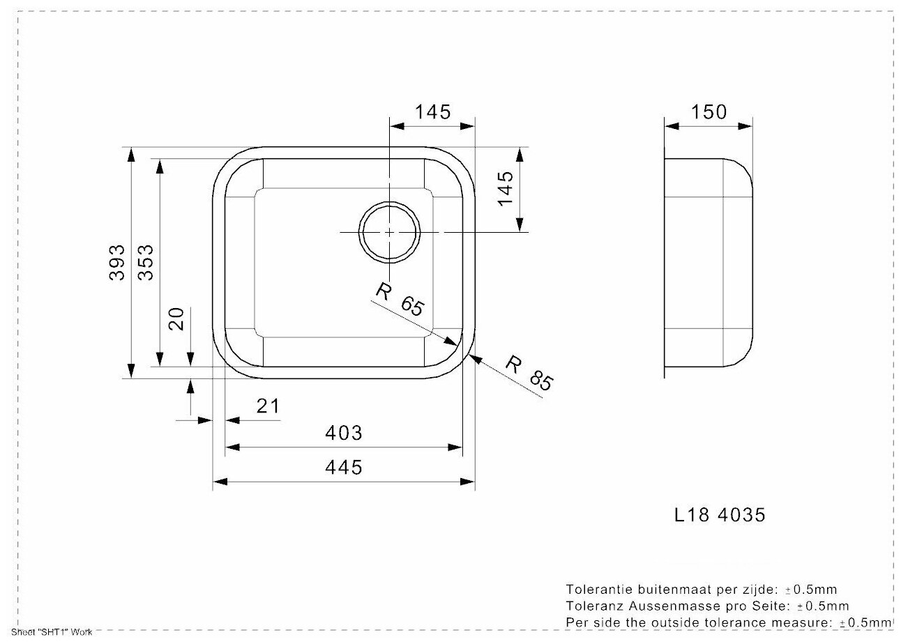 Кухонная мойка Reginox L18 4035 LUX OKG