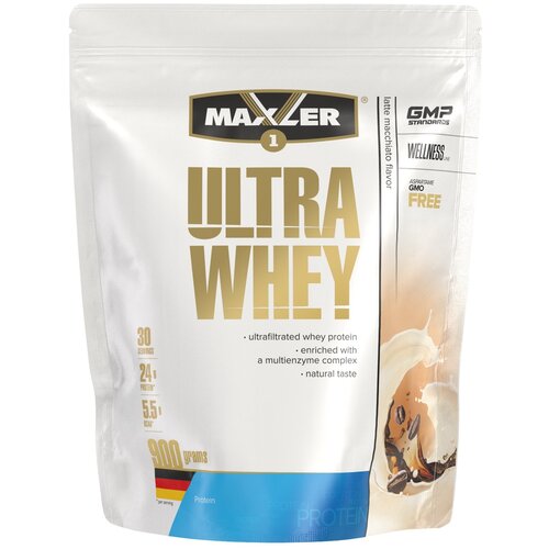 Протеин Maxler Ultra Whey, 900 гр., латте-макиато протеин maxler ultra whey 900 гр латте макиато