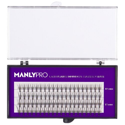 Набор ресниц в пучках шелк 10, 12 мм РП10 - Manly PRO