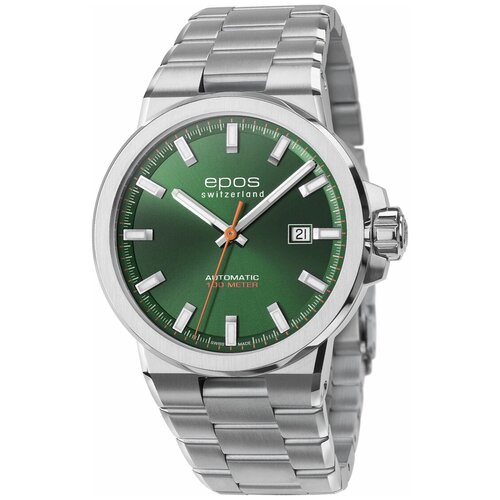 Наручные часы Epos Sportive, серебряный, зеленый