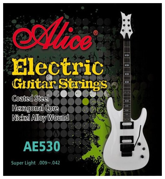 AE530SL 531 Комплект струн для электрогитары, никель, 9-42 Alice