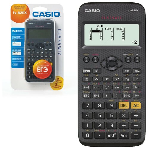 фото Калькулятор инженерный casio fx-82ex-s-et-v (166х77 мм), 274 функции, батарея, сертифицирован для егэ, fx-82ex-s-eh-v