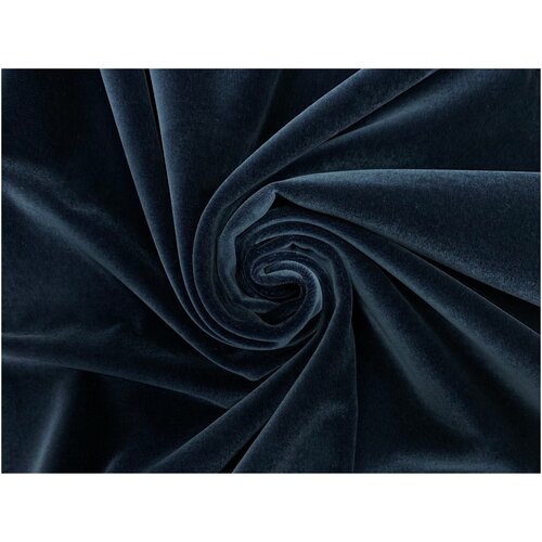 Хлопковый итальянский бархат темно-синего цвета ткань бархат хлопковый 100% хлопок темно синий 1 метр ширина 150 см