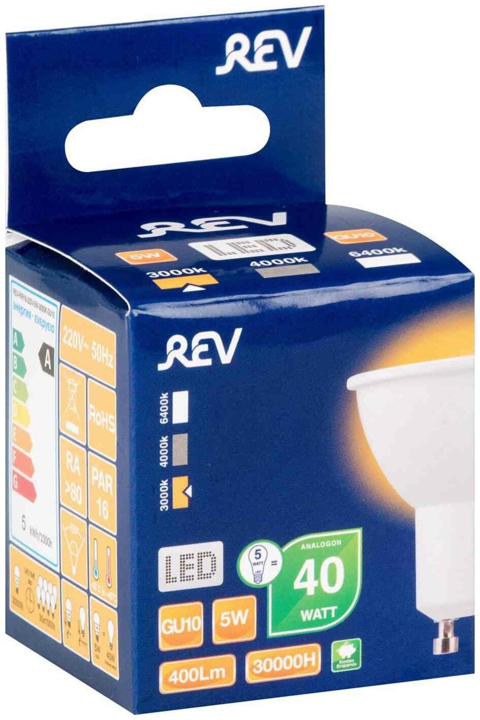 Лампа светодиодная REV PAR16 GU10 5W 3000K теплый свет рефлектор - фото №7