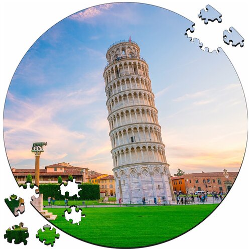 Деревянный пазл картина на стену пизанская башня LEANING TOWER OF PISA 169 деталей