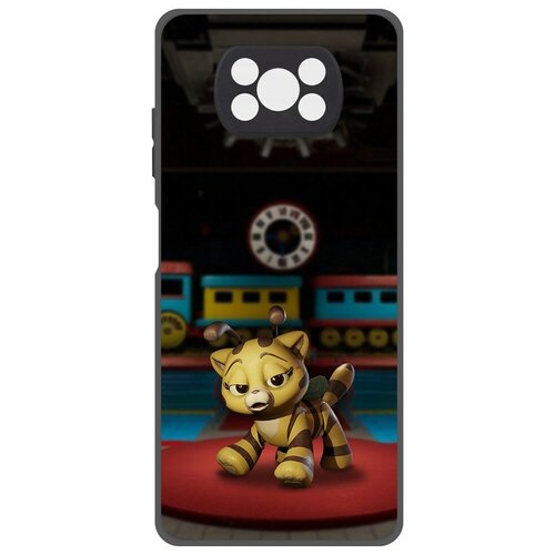 чехол для телефона накладка krutoff софт кейс хагги вагги хаги ваги кошка пчёлка для samsung galaxy a12 a125 черный Чехол для телефона / накладка Krutoff Софт Кейс/ Хагги-Вагги/ Хаги Ваги - Кошка-Пчёлка для Xiaomi Poco X3 Pro черный