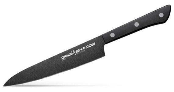 Нож кухонный универсальный Samura SHADOW SH-0023/16 с покрытием BLACK FUSO, AUS-8, ABS пластик, 150мм