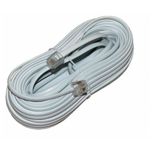 Удлинитель телефонный 6р4с 2 метра белый блистер Netko 318₽