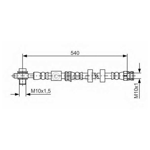 1 987 481 566_шланг торм. пер L=590\ Audi A1, Skoda Rapid, VW Polo 1.2TSI-1.6/1.6TDI/2.0TDI 08> BOSCH 1987481566