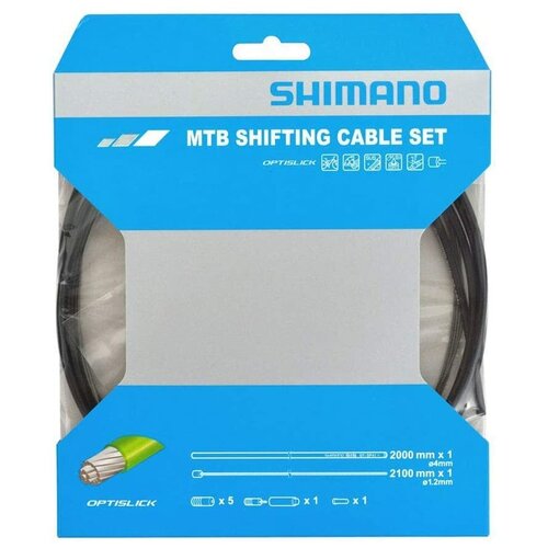 Трос+оплетка переключателя SHIMANO Y60198092 для заднего переключателя, SP41 оплетка 2000мм черная, трос 1.2X2100мм optis