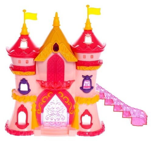 Замок для кукол, с аксессуарами, световые и звуковые эффекты пластиковый домик для кукол семья с фигурками и аксессуарами световые и звуковые эффекты