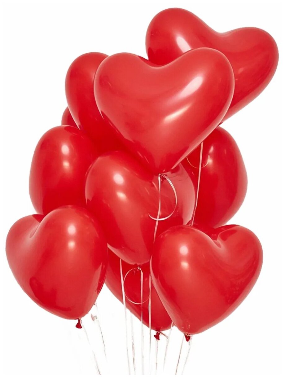 Воздушные шары Sempertex S.A. Сердца 30 см, красные, набор 15 шт
