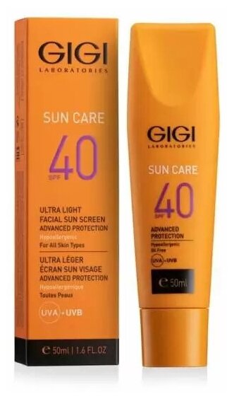 GIGI Легкая эмульсия увлажнение и защита СЗФ 40 Sun Care Ultra Light Facial Sun Screen SPF 40, 50 мл