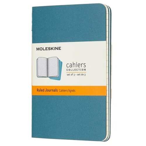 Блокнот Moleskine CAHIER JOURNAL CH011B44 Pocket 90x140мм обложка картон 64стр. линейка голубой (3шт)