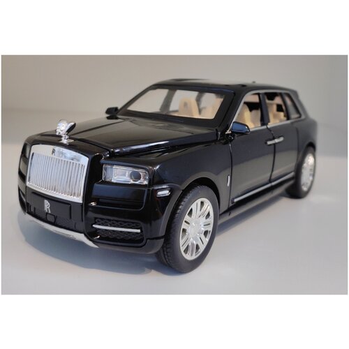 Машинка Роллс Ройс Rolls-Royce Cullinan металлическая чёрная 1:24