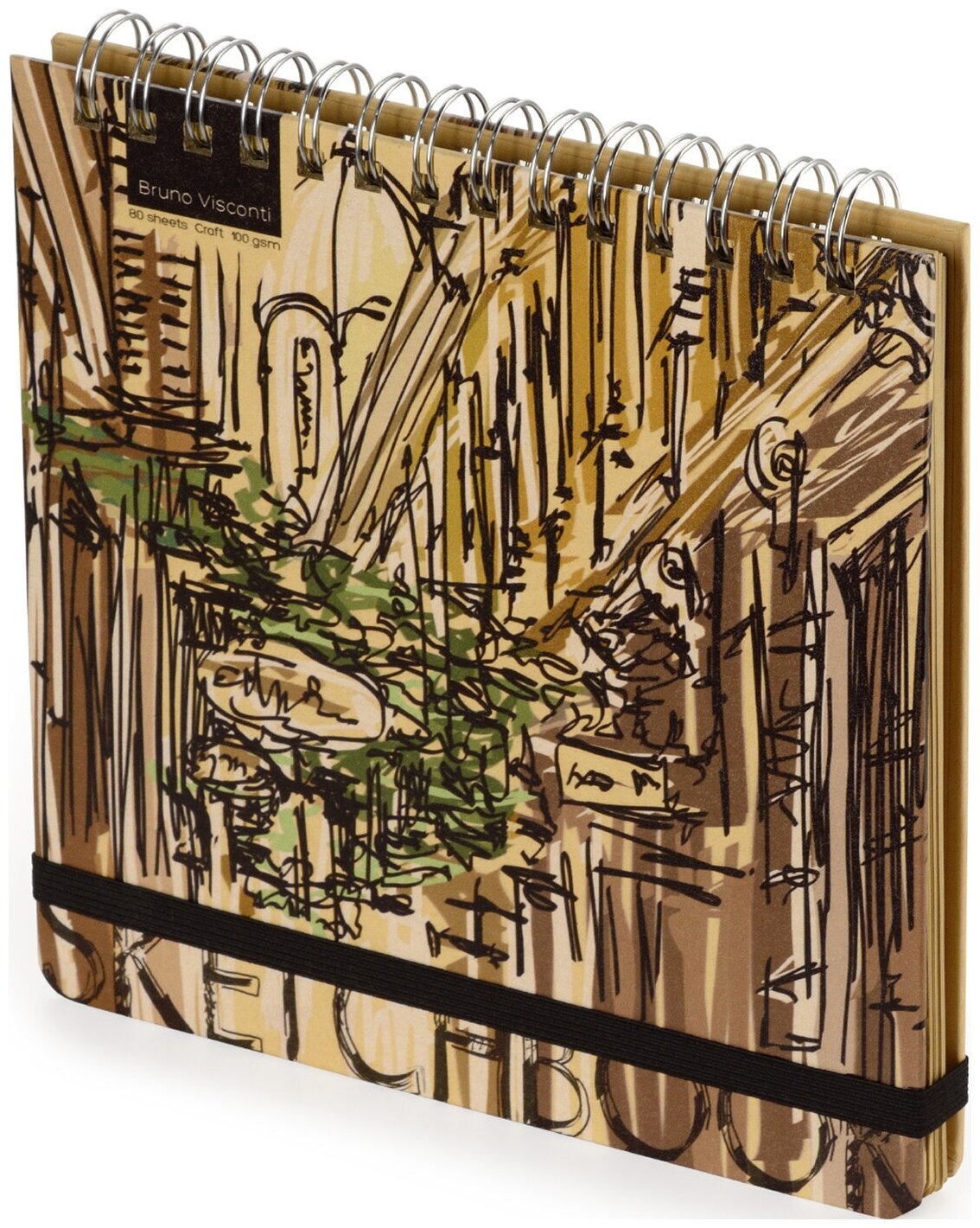 Блокнот-Sketchbook Bruno Visconti 80 листов, внутренний блок - крафт