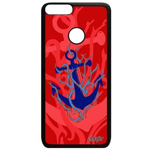 фото Красивый чехол для мобильного // huawei p smart 2018 // "якорь" подводник моряк, utaupia, красный