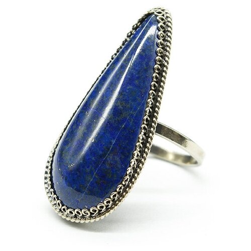 Кольцо Радуга Камня, лазурит, размер 19.5, синий, белый
