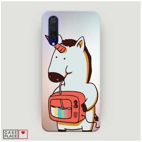 фото Чехол пластиковый xiaomi mi a3 lite единорог и телевизор case place