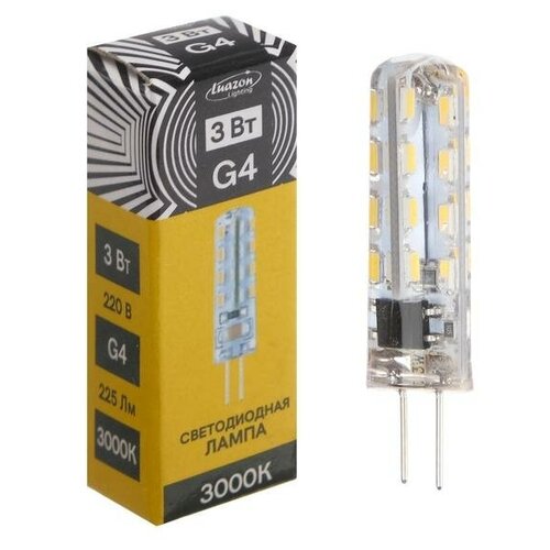 Лампа светодиодная Luazon Lighting, G4, 3 Вт, 220 В, 3000 K, 225 Лм (1шт.)