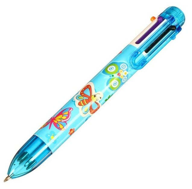 Ручка шариковая Calligrata, автоматическая, 6-ти цветная, с рисунком, микс - фотография № 9