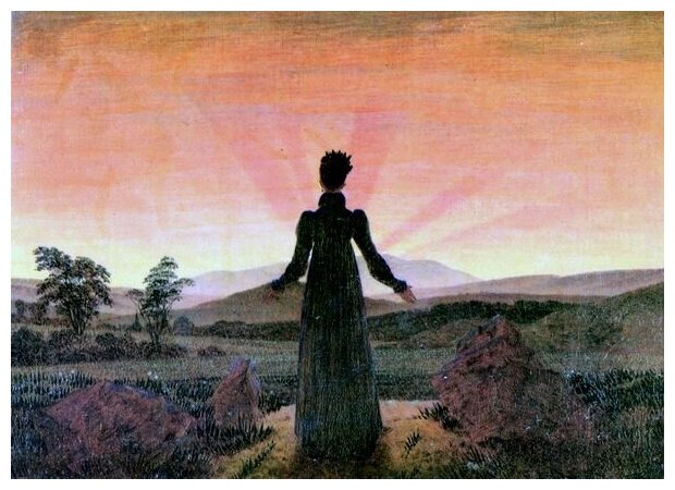 Репродукция на холсте Женщина на закате (The woman at sunset) Фридрих Каспар Давид 42см. x 30см.