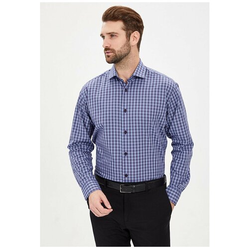 фото Рубашка мужская длинный рукав greg 265/111/122/1p_gb, прямой силуэт / сlassic fit, цвет голубой, рост 164-172, размер ворота 44