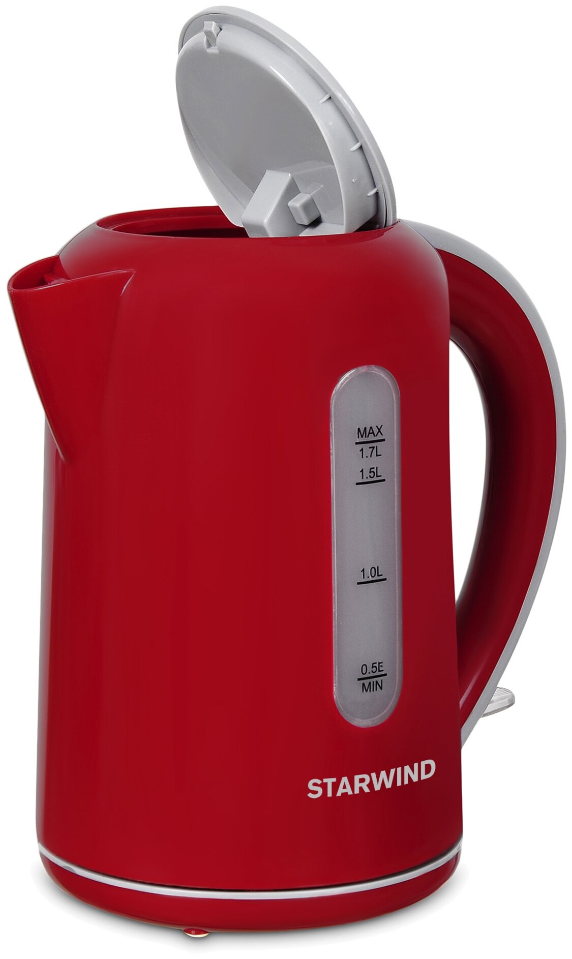 Чайник электрический STARWIND , 2200Вт, красный и серый - фото №3