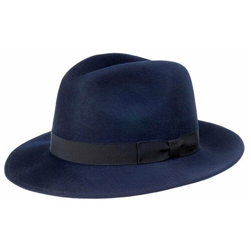 фото Шляпа федора bailey, шерсть, подкладка, размер 57, синий