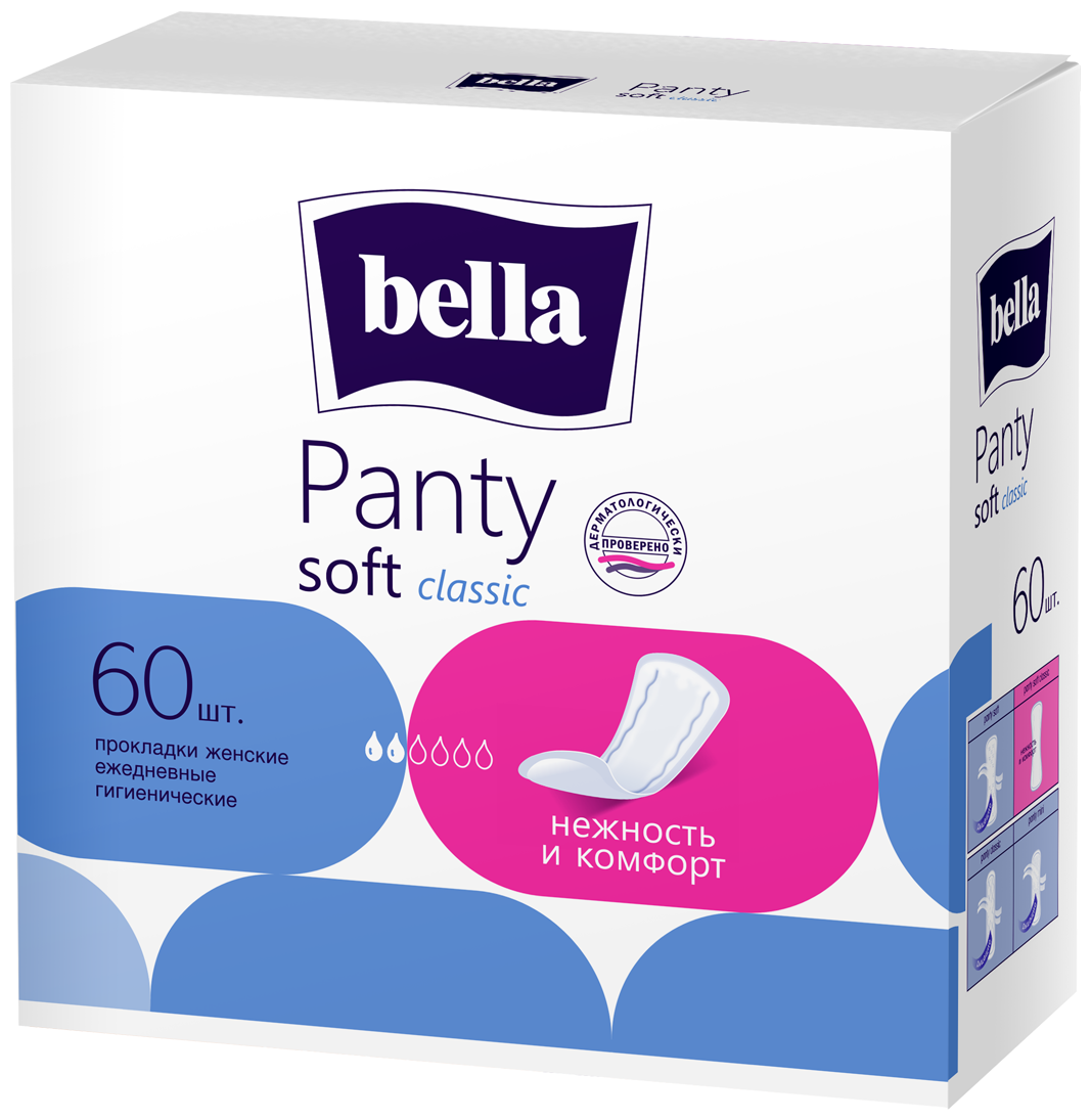 Bella PANTY Soft Classic Прокладки женские гигиенические ежедневные , 60 шт. Впитываемость 2к.