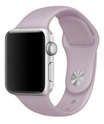Ремешок силиконовый для Apple Watch 42/44/45/49мм (5), сиреневый, на кнопке