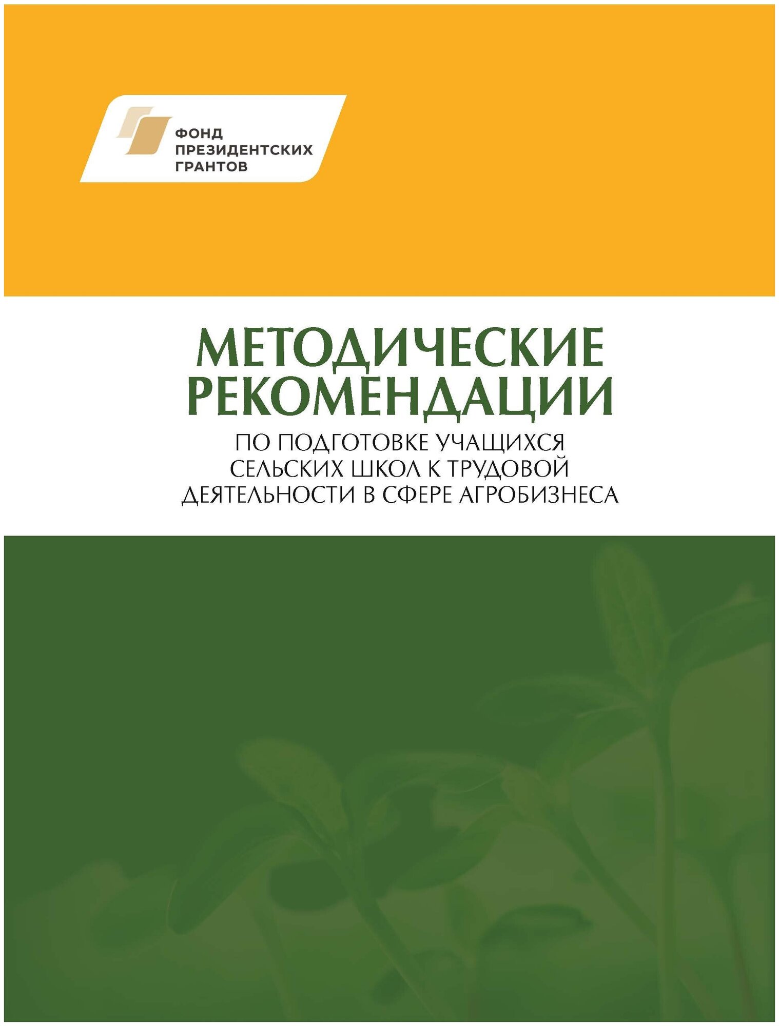 Методические рекомендации по подготовке учащихся сельских школ к трудовой деятельности в сфере агробизнеса