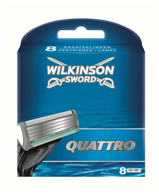 Сменные кассеты для бритья Wilkinson Sword Quattro 8 шт.