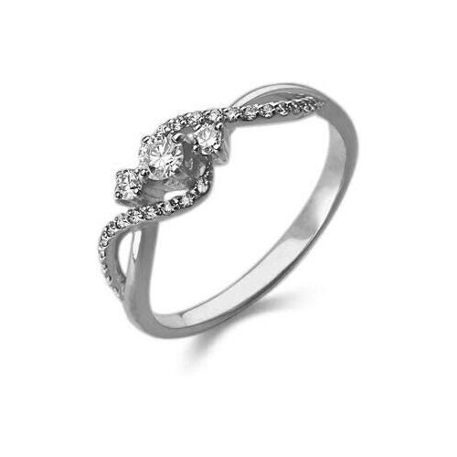 PLATINA jewelry Золотое кольцо с вставками Swarovski 01-4591-00-502-1120-38, размер 15,5