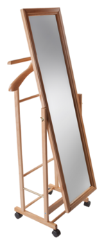 Вешалка напольная Верона Зеркало на колесиках деревянная бук