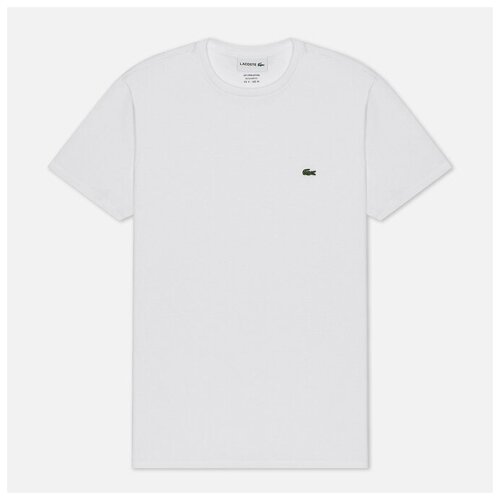 фото Мужская футболка lacoste crew neck pima cotton белый , размер m