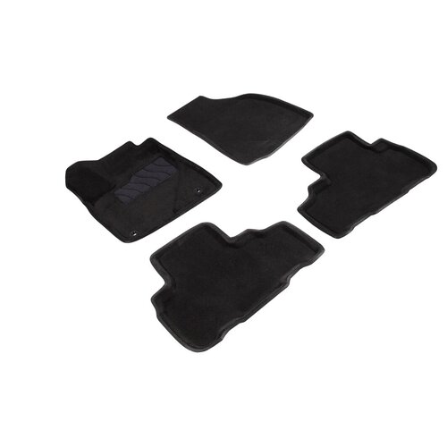 Ворсовые 3D коврики в салон Seintex для Toyota Highlander III 2013-2019 (черные)
