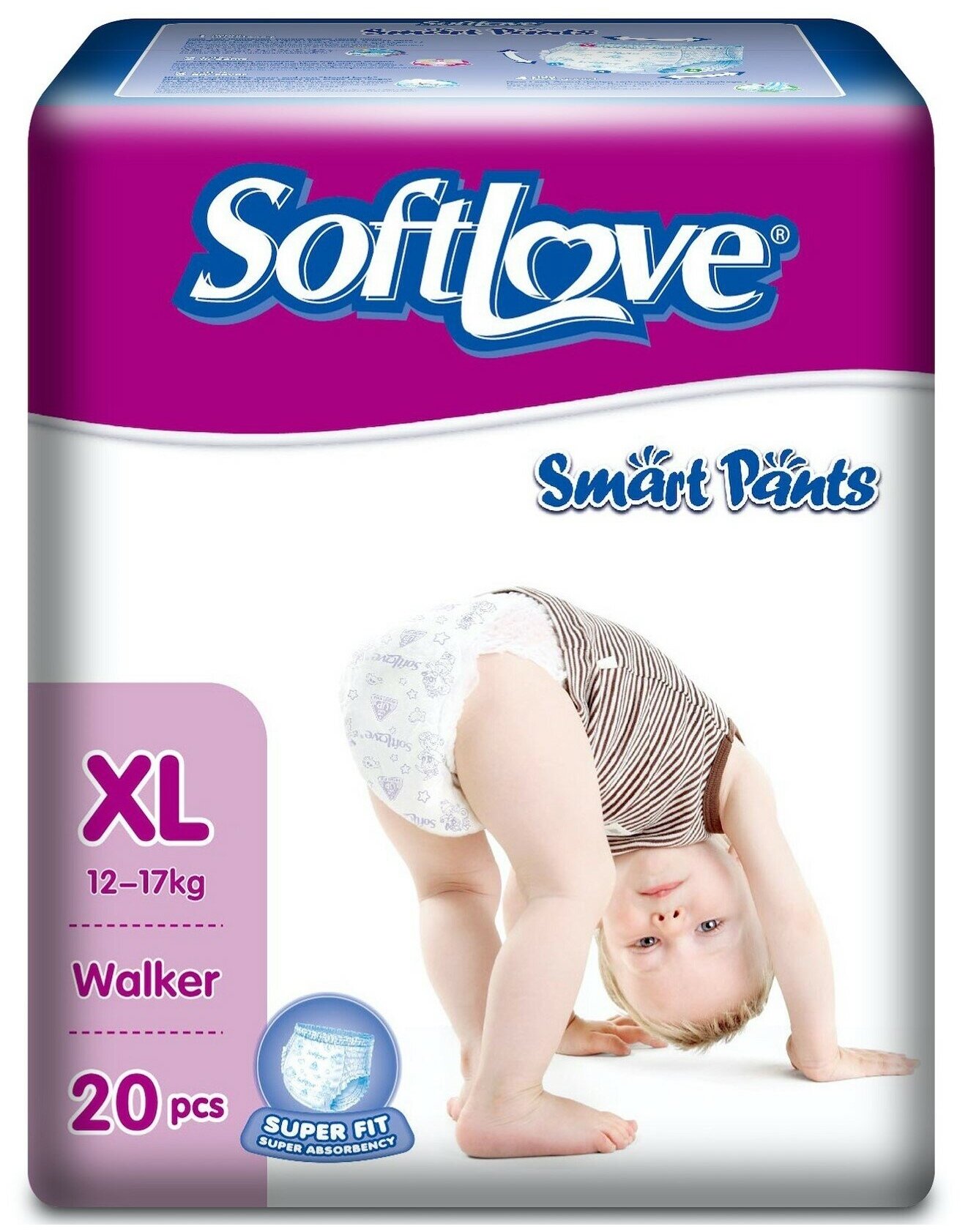 Подгузники-трусики Softlove Smart Pants, размер ХL, 12-17кг, 20шт.