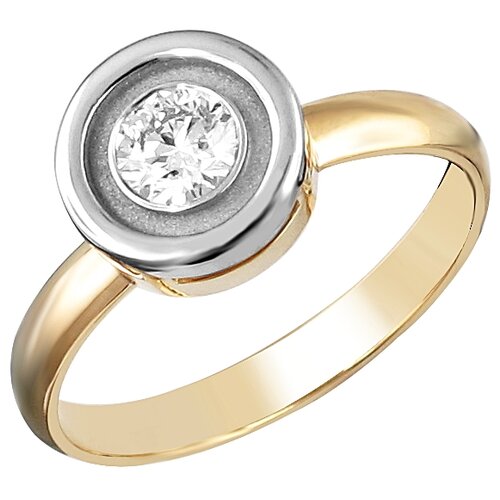 Кольцо Эстет, комбинированное золото, 750 проба, бриллиант, размер 18.5 кольца эстет золотое кольцо с бриллиантами лазуритом
