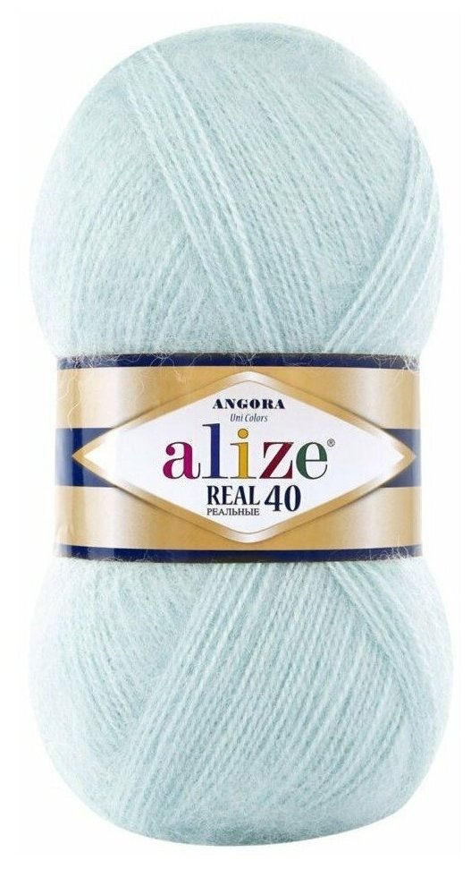 Пряжа для вязания ALIZE 'Angora real 40' 100 гр. 480м (40% шерсть, 60% акрил) (522 мятный), 5 мотков