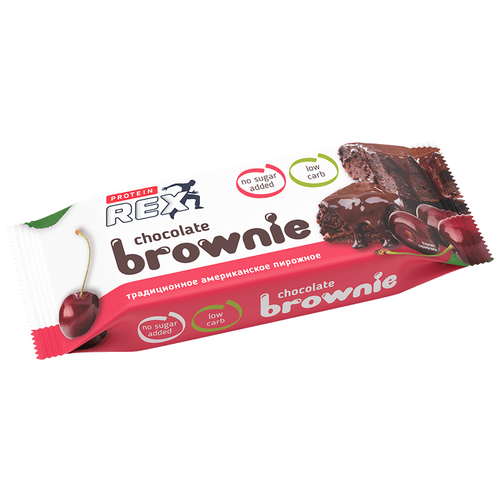 ProteinRex Пирожное протеиновое Brownie (Вишня) (50 грамм) Вишня