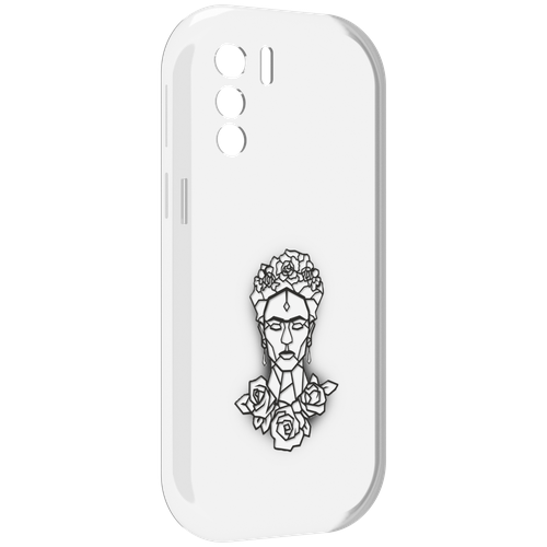 Чехол MyPads девушка с цветами с гранями женский для UleFone Note 13P задняя-панель-накладка-бампер