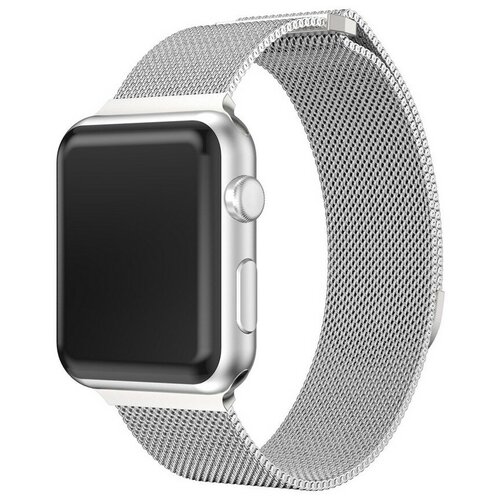ремешок металлический мilan loop 20мм миланская петля 01 черный Ремешок металлический Миланская петля для Apple Watch 42/44/45mm серебро