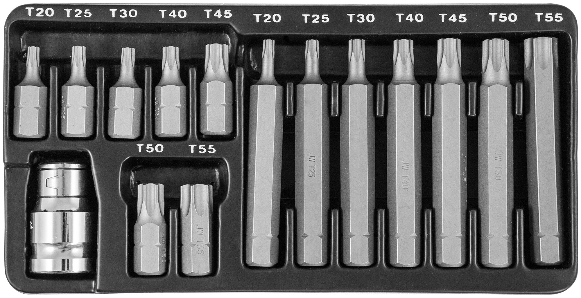 Набор вставок-бит TORX (15пр) (30 и 75 мм) T20-Т55 