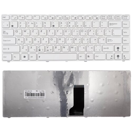 Клавиатура для ноутбука Asus A42, K42, U36 белая с рамкой asus клавиатура asus k42 белая