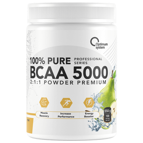 optimum system bcaa 5000 powder груша 200 грамм груша Аминокислота Optimum system 100% Pure BCAA 5000 Powder, груша, 550 гр.