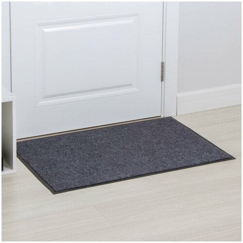 Зартекс Коврик придверный влаговпитывающий, 2-х полосный иглопробивной, «Классик», 60×90 см, цвет серый